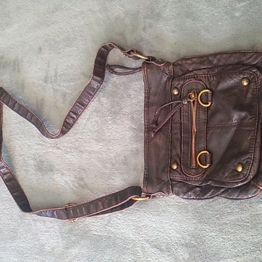 Brown leather purse